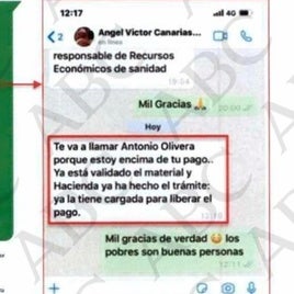 Ángel Víctor Torres agilizó personalmente el cobro de la empresa de la trama de las mascarillas: «Estoy encima de tu pago»