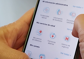 La tarjeta sanitaria virtual incorpora un buscador y un menú rápido de acceso a los servicios más usados