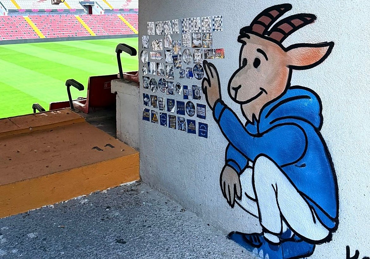 El grafiti de Kawu en el estadio de Vallecas