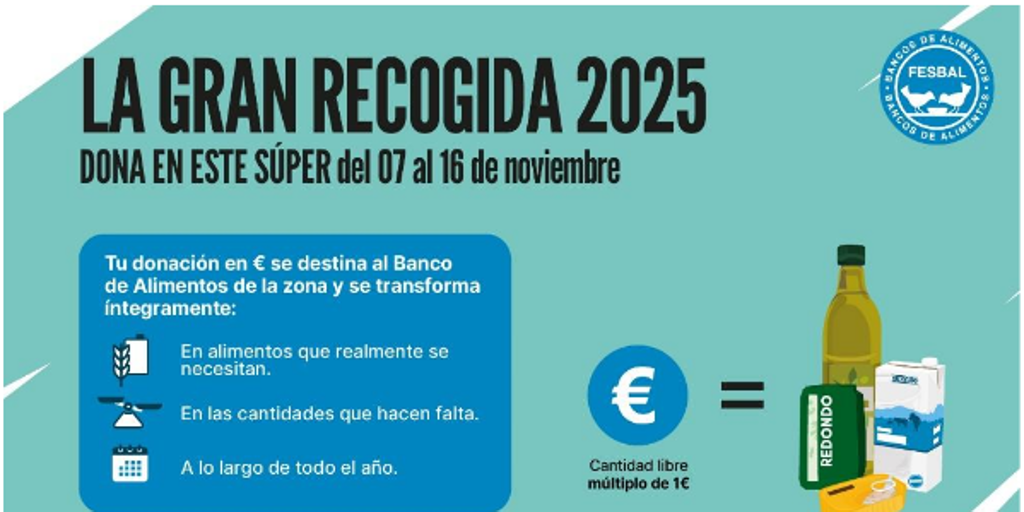 Mercadona se suma un año más a la Gran Recogida de Alimentos de Fesbal