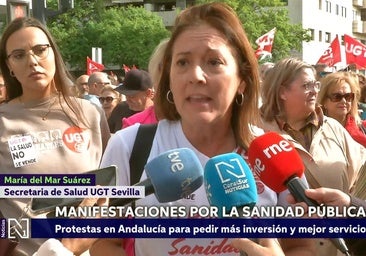 La falsa médico de TVE reaparece en la manifestación sanitaria como secretaria de Salud de UGT