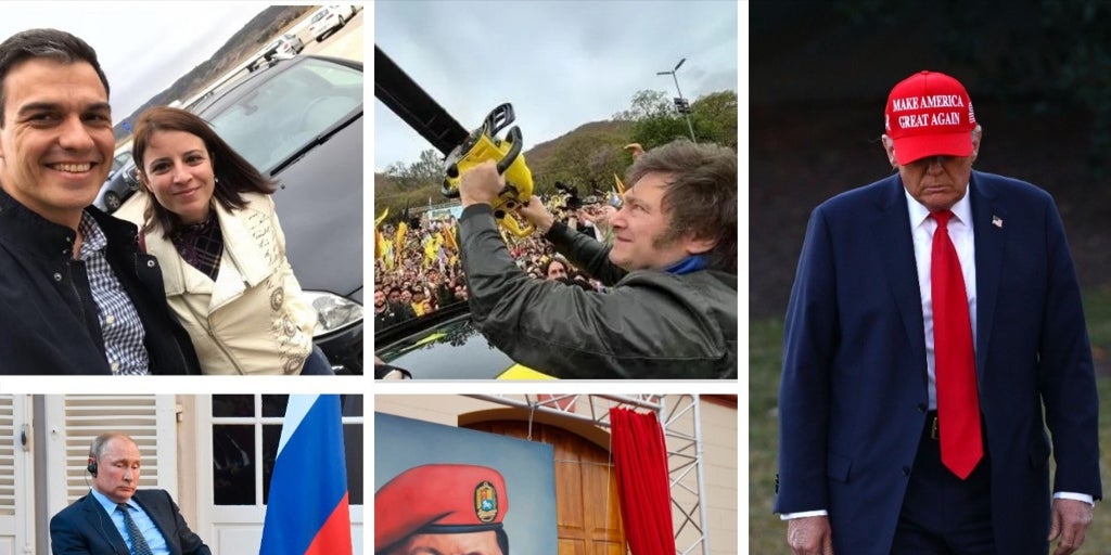 La motosierra de Milei, el chándal de Maduro o el Peugeot de Sánchez: mitos y narcisos invaden la política que retrata a los ciudadanos
