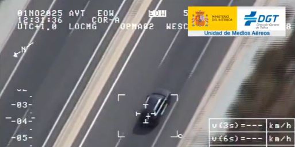Cazan a un vehículo a 217 kilómetros por hora en una autopista en Málaga y al conductor sin el cinturón de seguridad