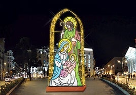 Un belén gigante iluminará los leones del Congreso en Navidad