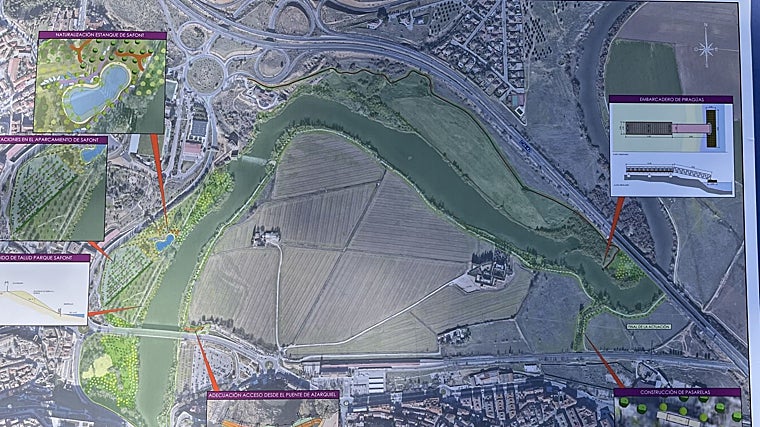 El meando completo será recuperado, a la derecha, el embarcadero de piraguas