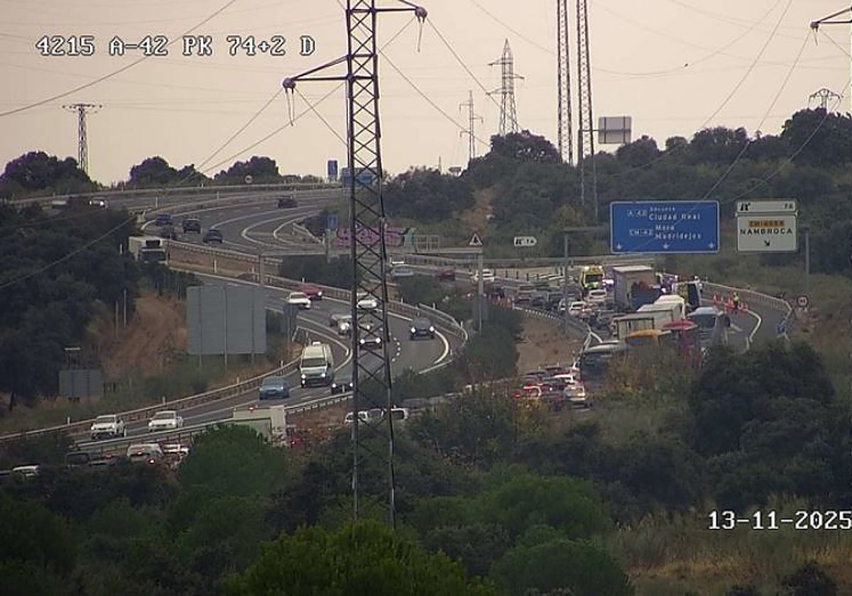 Retenciones en la A-42, en Toledo, sentido Ciudad Real
