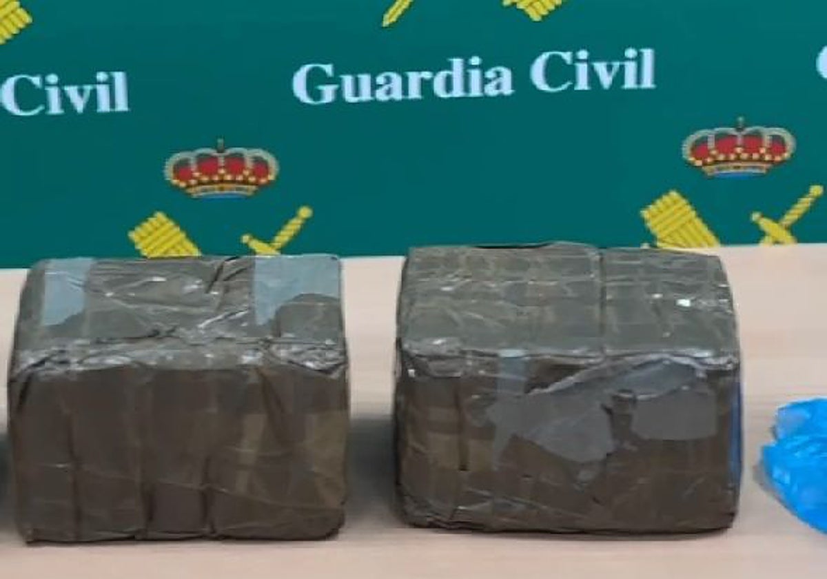 Droga incautada a la pareja que se accidentó con un turismo en Abejar (Soria)