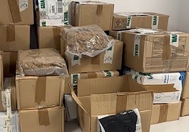 Incautados 93 kilos de picadura de tabaco en 41 paquetes postales en Huelva