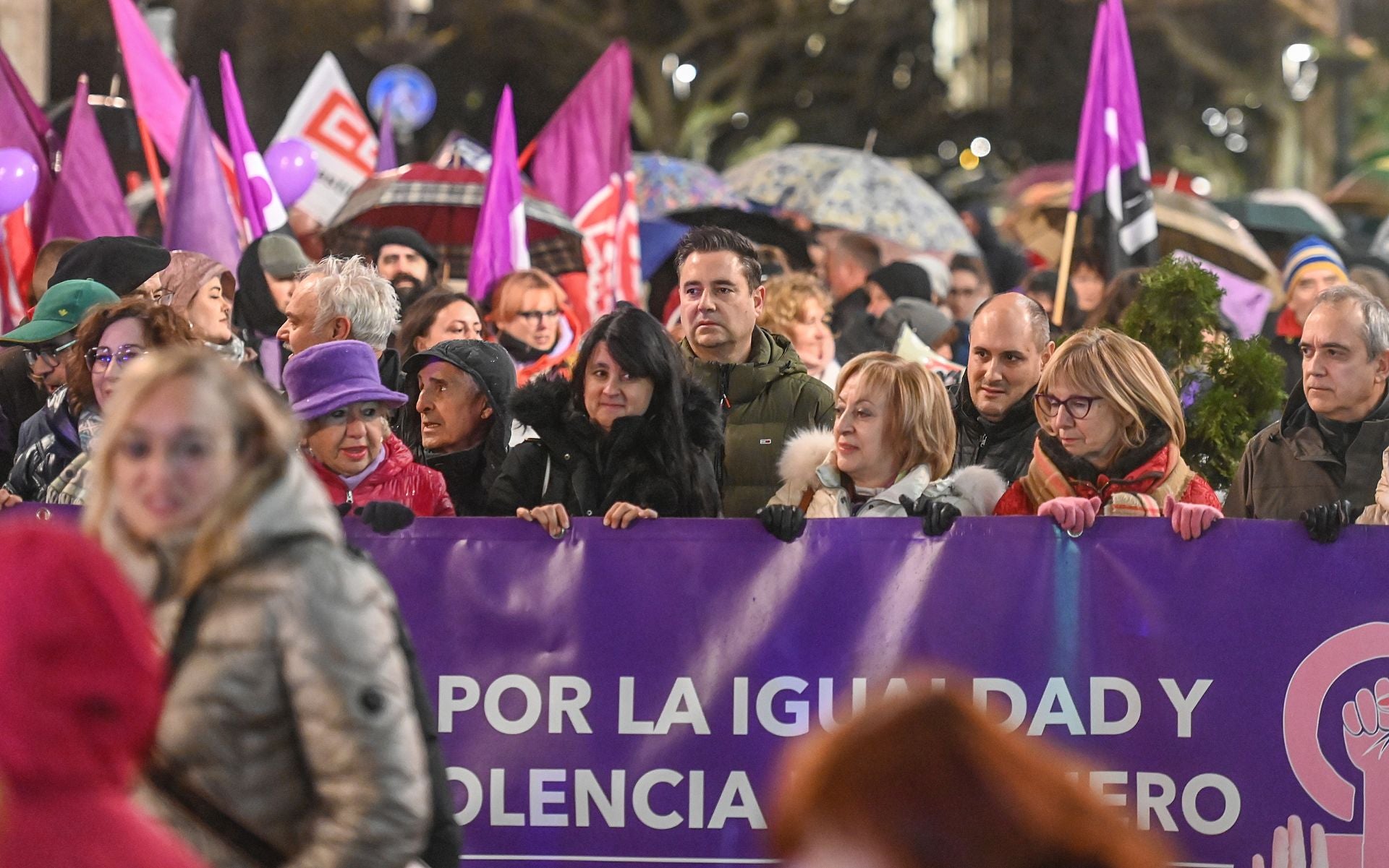 El secretario de Organización del PSOE, Daniel de la Rosa, en la manifestación de Burgos