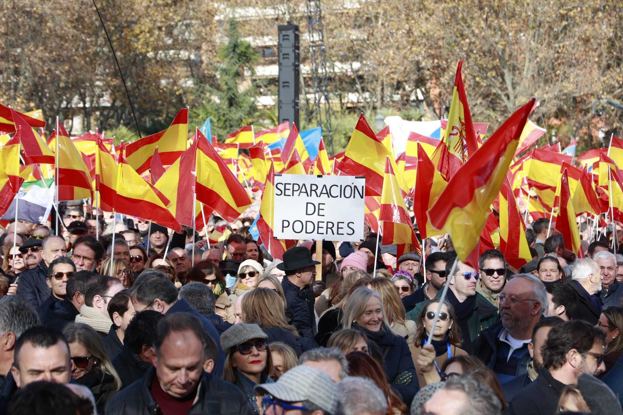 La manifestación del PP en Madrid contra el Gobierno de Pedro Sánchez, en imágenes