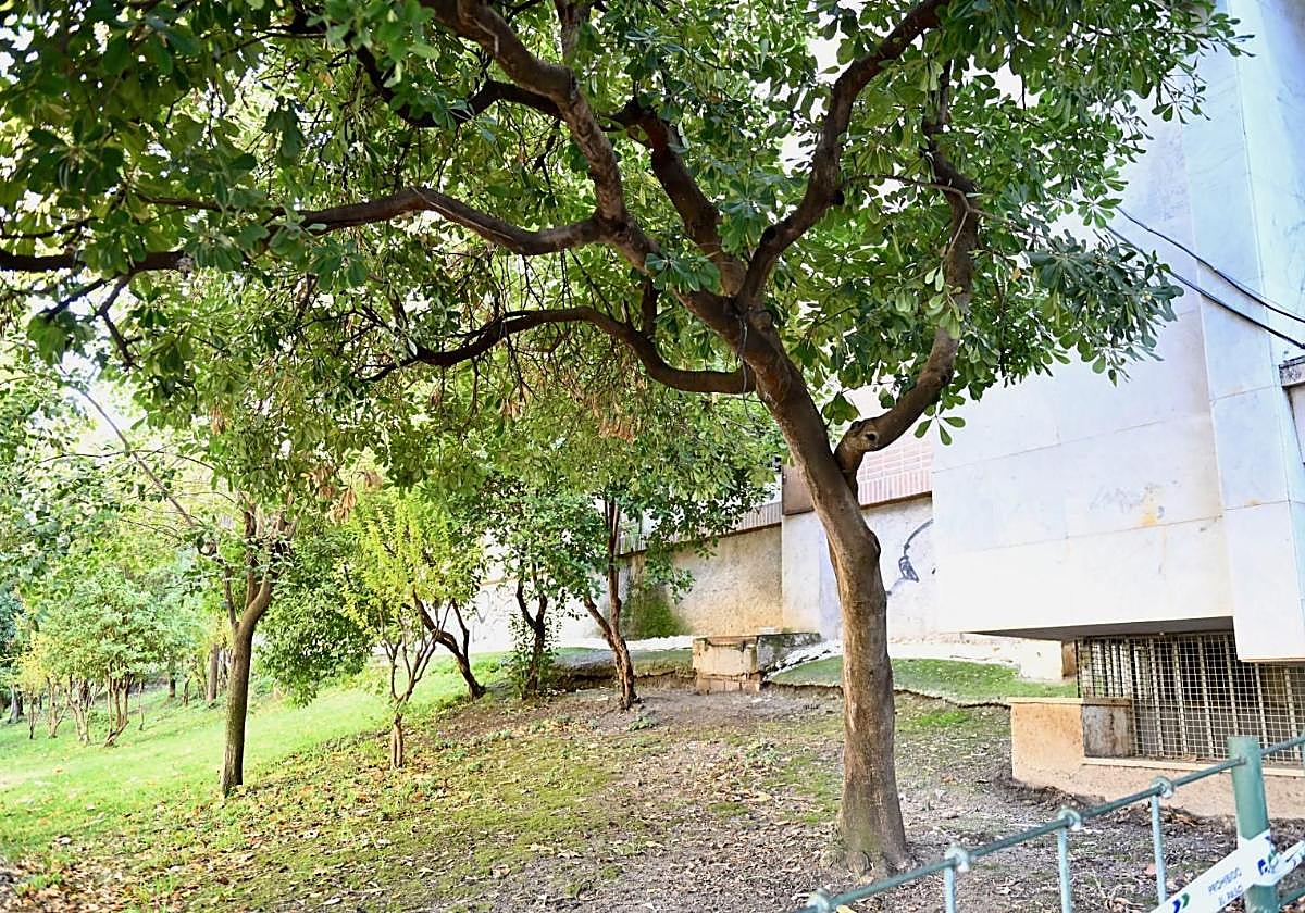 Zona de jardines donde aparecieron muertas las dos adolescentes