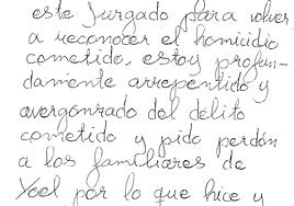 La confesión manuscrita del crimen de un joven en La Coruña: «Estoy profundamente arrepentido y avergonzado»