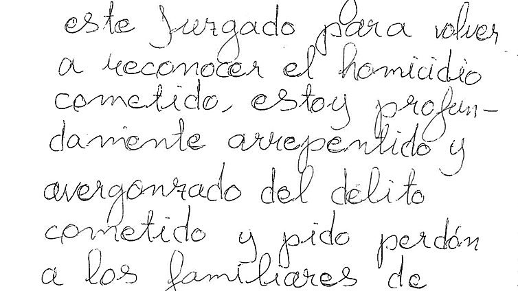 La confesión manuscrita del crimen de un joven en La Coruña: «Estoy profundamente arrepentido y avergonzado»