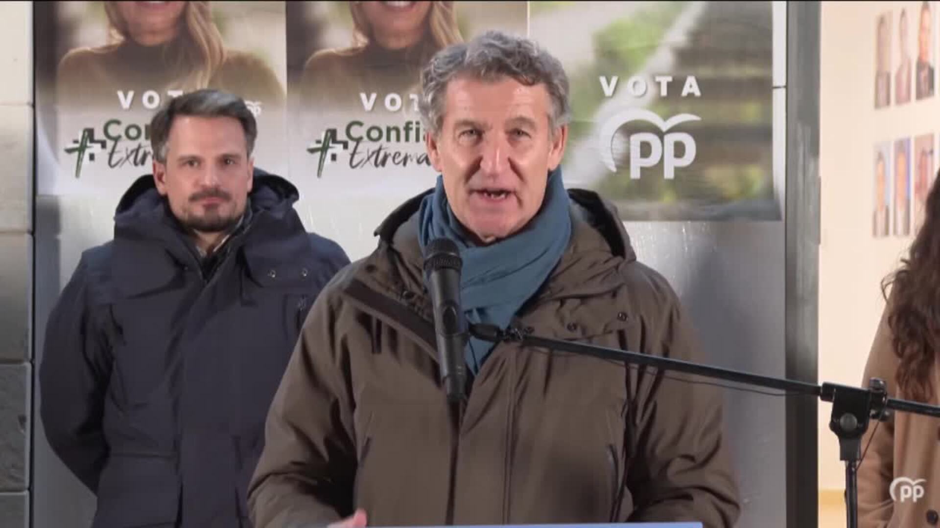 Feijóo pide el voto para que Extremadura &quot;avance&quot; y no dependa de &quot;pinzas irresponsables&quot;