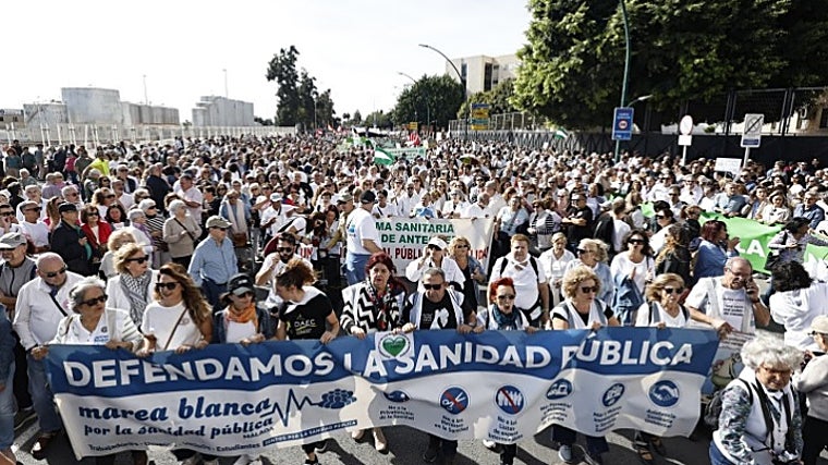 Marcha en Málaga por la sanidad pública, el 9 de noviembre