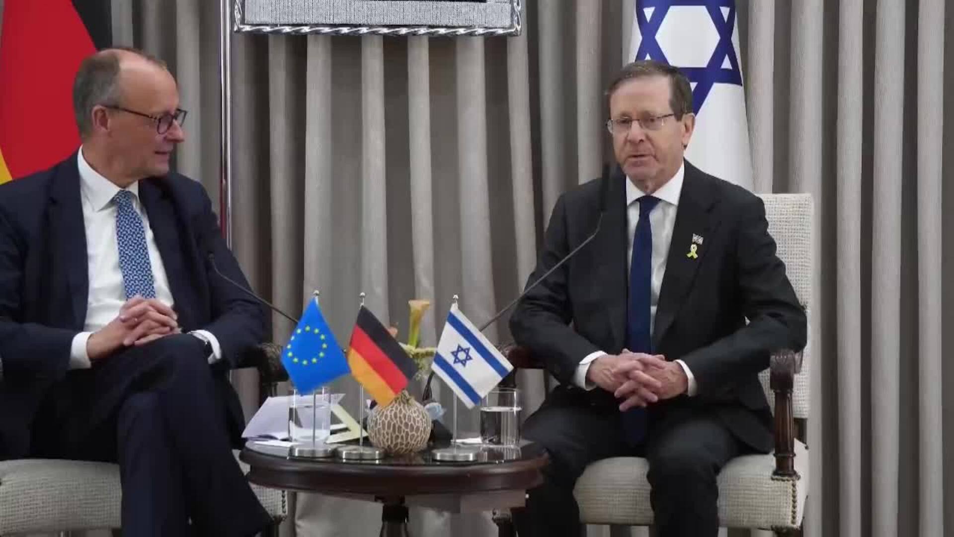 Herzog recibe a Merz en Jerusalén