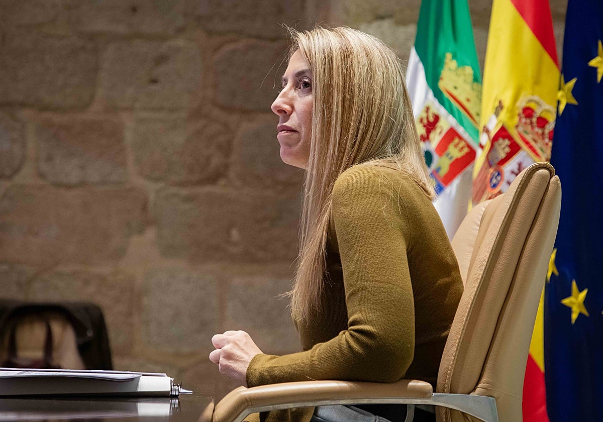 La presidenta de la Junta de Extremadura, María Guardiola