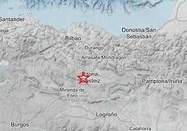 Registrado un terremoto de magnitud 4 con epicentro en Iruña de Oka (Álava)