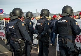 Policías antidisturbios contienen a los manifestantes propalestinos en Valencia