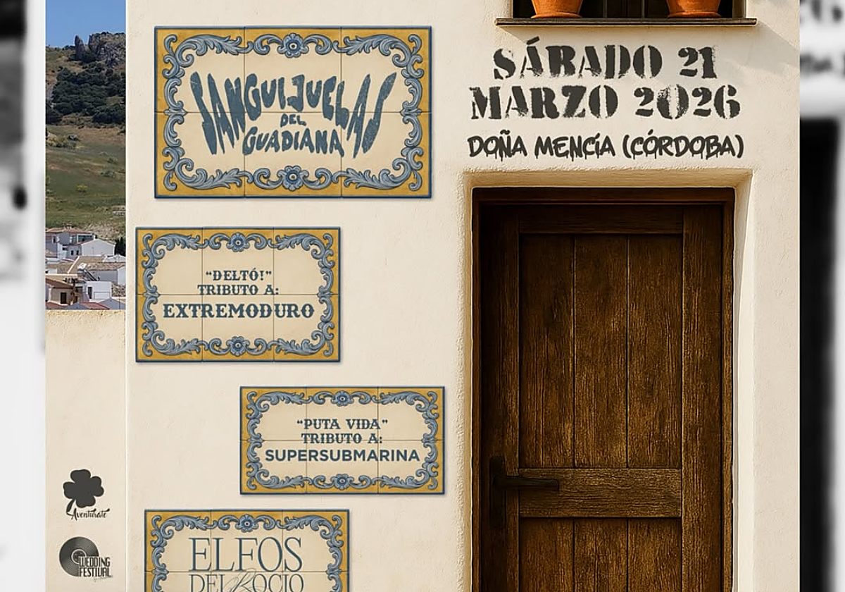 Cartel de Mula Rock en Doña Mencía