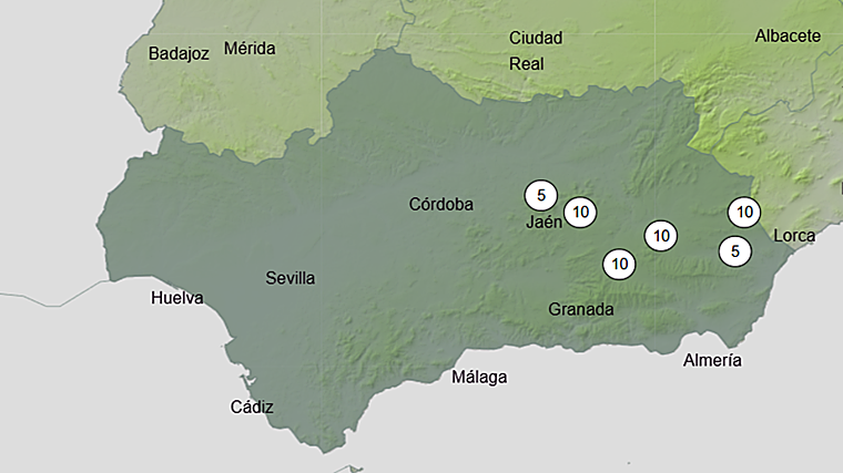 Aemet snow forecast for this Thursday, December 25, Christmas, in Andalusia