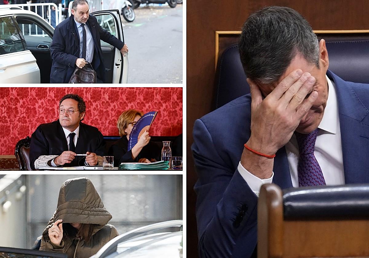 José Luis Ábalos, Álvaro García Ortiz, Leire Díez y Pedro Sánchez