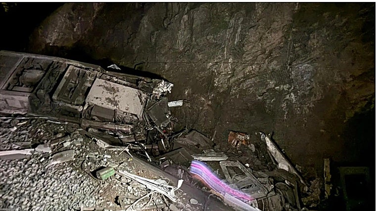 Uno de los trenes accidentados