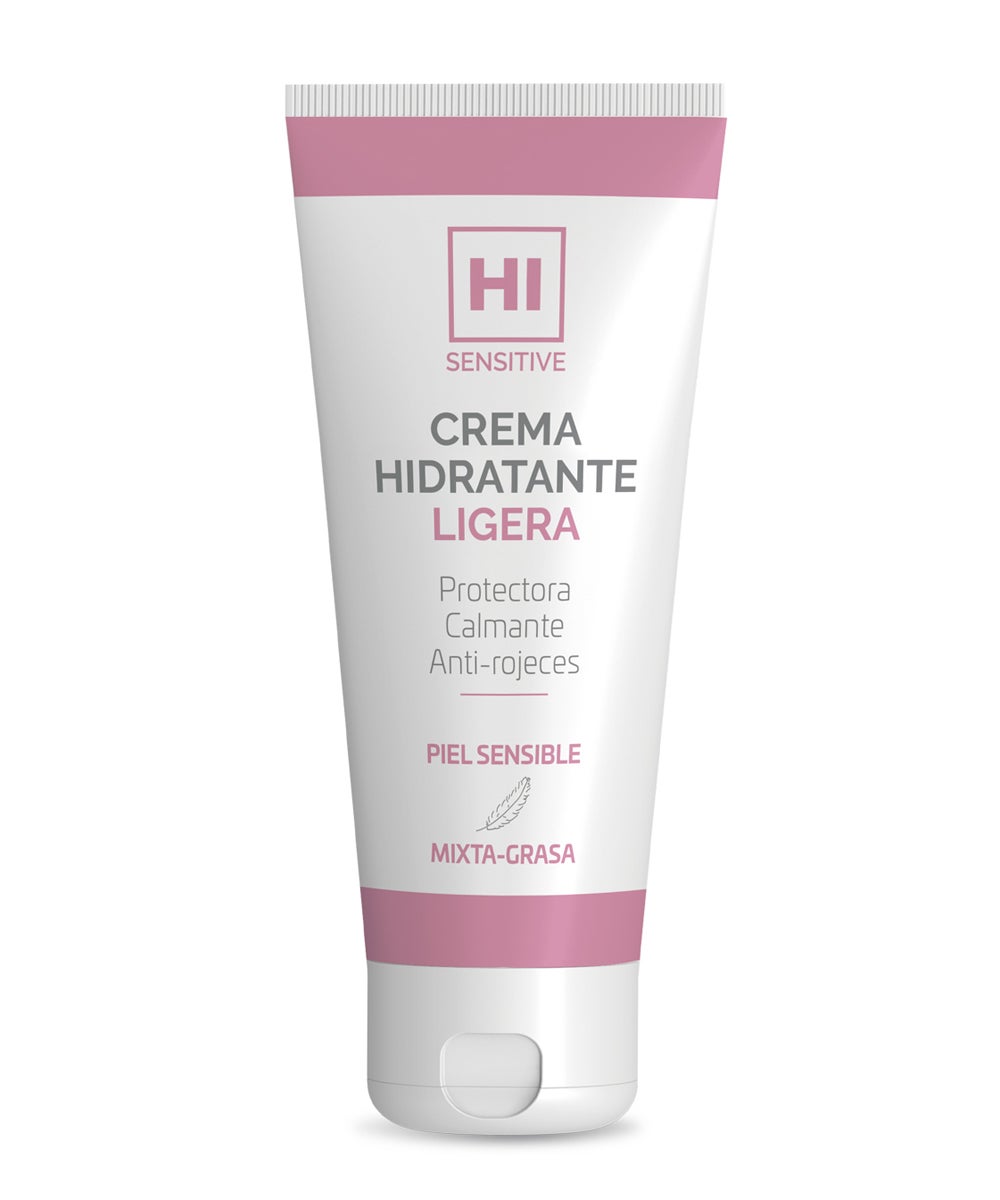 Crema hidrante ligera piel mixta y grasa de Hi Sensitive (9,95 €). Con pantenol y extracto de caléndula, con una textura ligera y un acabado imperceptible para pieles sensibles mixtas y grasas.