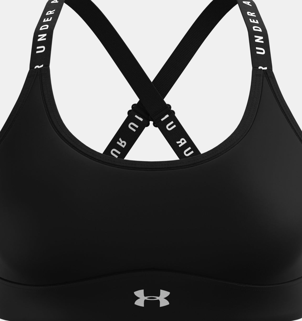 Sujetador deportivo UA Infinity Mid Covered, acolchado en un patrón con forma de ocho para un ajuste más aerodinámico y ligero: 45 euros en Under Armour.