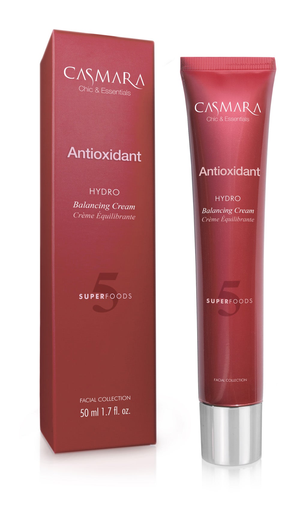 Crema hidratante facial Antioxidant de Casmara (37,95 €). Para piel normal y mixta, esta cream incluye una combinación de activos y 5 superfrutos (miel, aguacate, bayas de Goji, remolacha y manteca de karité) con un alto poder antioxidante que ayuda a prevenir la aparición de arrugas y los primeros signos de la edad.