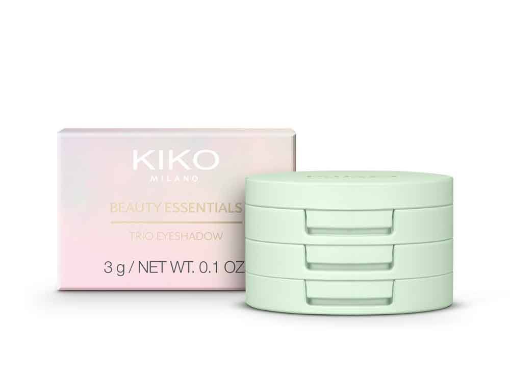 Trío de sombras en polvo Eyeshadow colección Beauty Essentials de Kiko Milano (11,99 €). Un packaging especial que contiene 3 compartimentos con una sombra mate, una de acabado satinado y una de acabado metalizado. Las tres son intensas y pigmentandas para lucir un maquillaje de ojos perfecto.