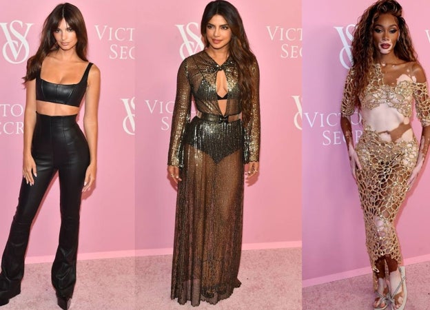 Emily Ratajkowski, Ratajkowski, Priyanka Chopra y Winnie Harlow en la alfombra rosa de Victora's Sectret.