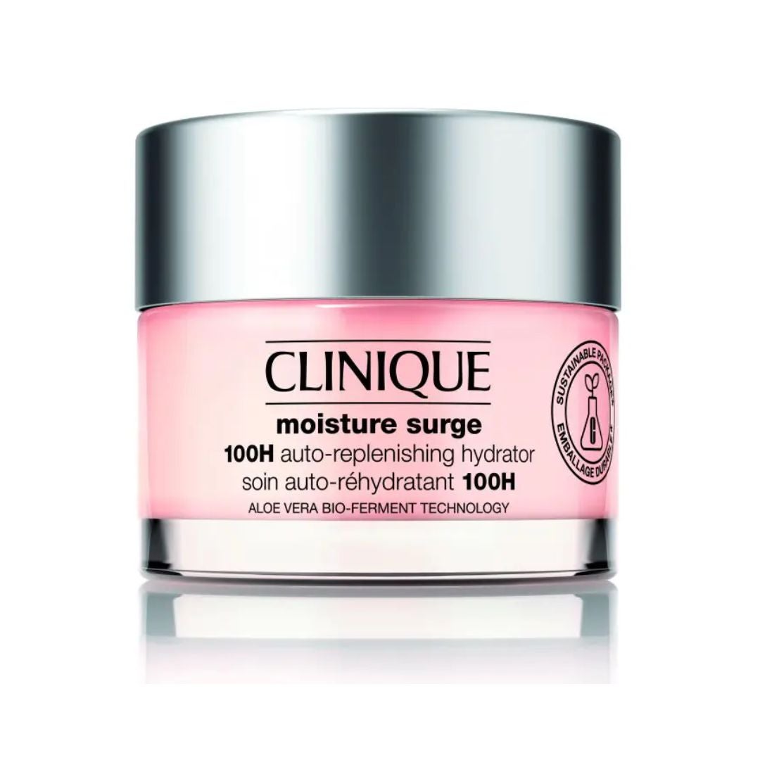 Crema hidratante Moisture Surge 100 h de Clinique (14,98 euros en Primor). Esta crema, con textura gel que facilita su absorción, hidrata intensamente, incluso las pieles más secas. Contiene ingredientes como el biofermento de aloe exclusivo y ácido hialurónico, que trabajan en conjunto para mantener la piel hidratada y humectada durante largos períodos, estimulando la capacidad de la piel para retener la humedad.