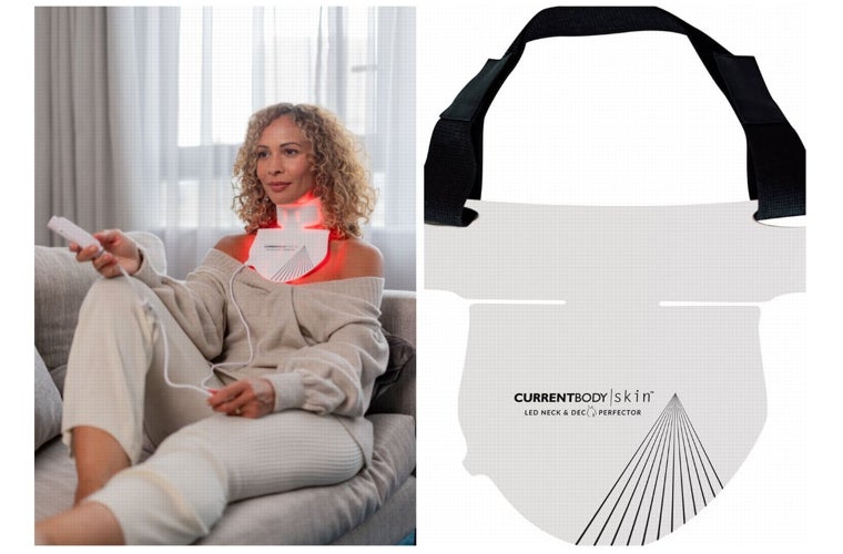 CurrentBody Skin LED es una máscara antiedad para la siempre olvidada zona del cuello y el escote.