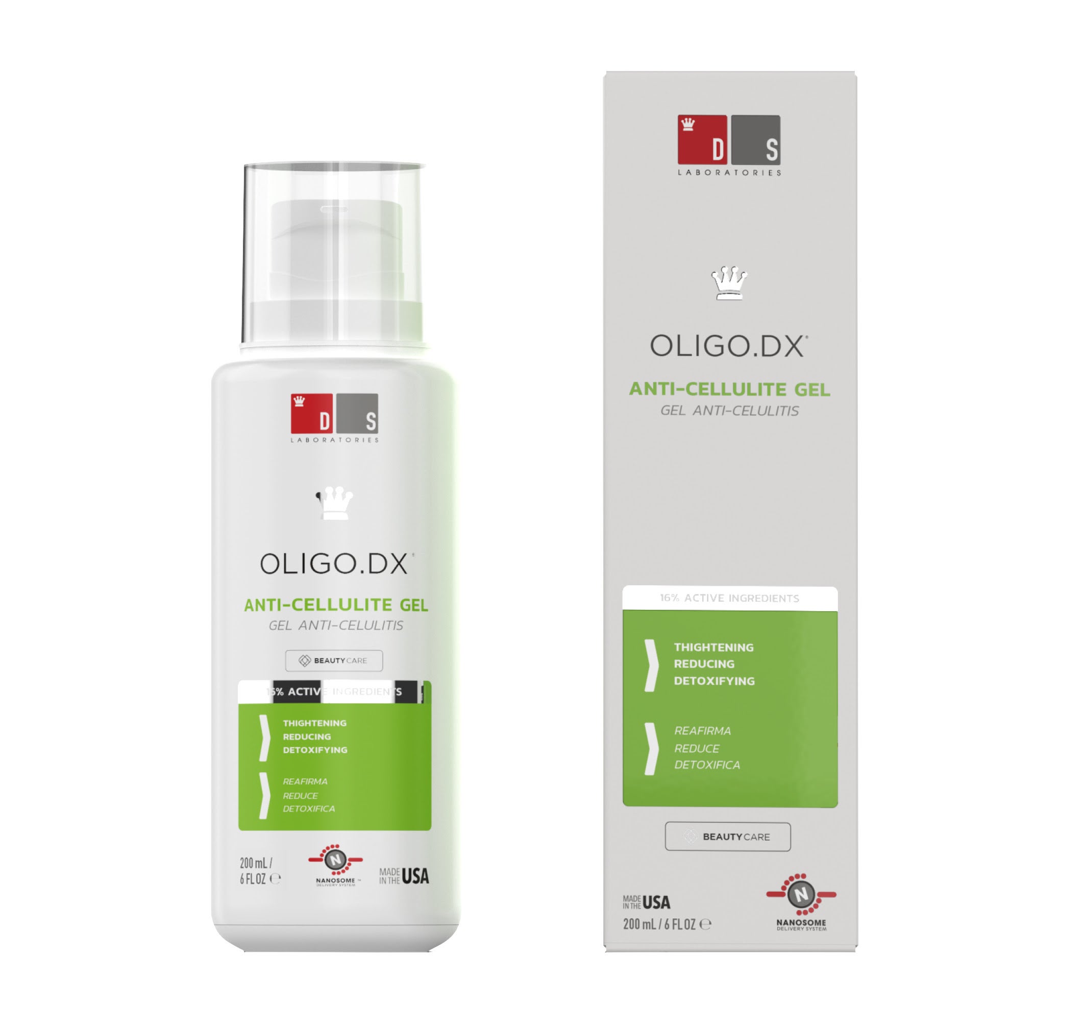 OLIGO.DX® de DS Laboratories® (36,95 euros). Innovador tratamiento natural para luchar contra la celulitis con eficacia probada clínicamente por dermatólogos. Su fórmula contiene ingredientes activos encapsulados con la exclusiva tecnología Advanced Nanosome Delivery System®, por lo que penetran con mayor profundidad en las células epidérmicas para así obtener máximos resultados. Este gel reductor anticelulítico con efecto detoxificante ayuda en el tratamiento de la celulitis y la grasa localizada, facilitando la disolución de la misma y favoreciendo la eliminación de líquido acumulado en el tejido, y consiguiendo una piel más uniforme.