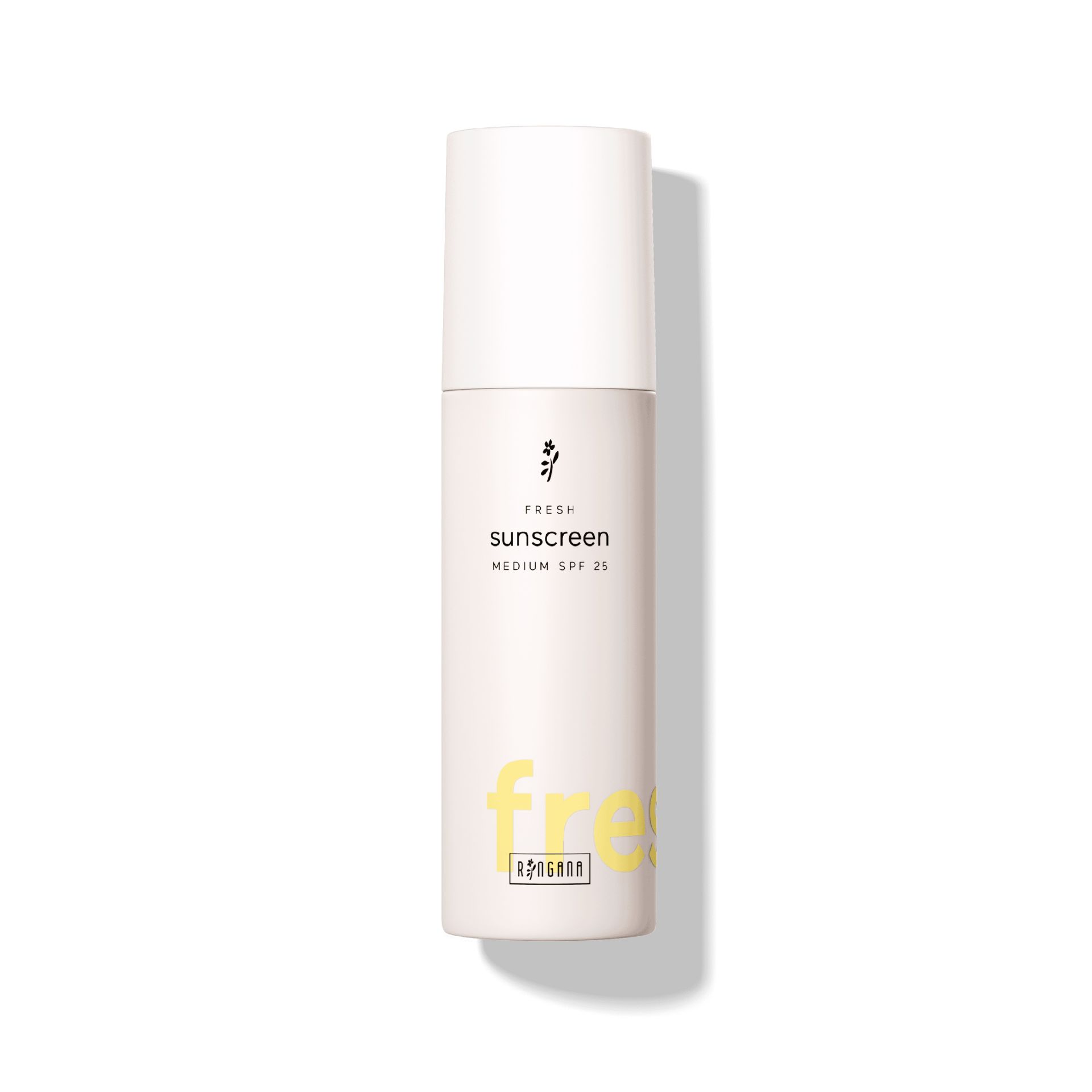 Fresh sunscreen SPF 25 de Ringana. Esta crema solar waterproof ha sido formulada con ingredientes de origen natural y ecológico como el extracto de algas marinas, con propiedades antioxidantes, el aceite de coco orgánico, que proporciona una hidratación profunda, y el extracto de aloe vera, que calma y refresca la piel. Ofrece una protección eficaz contra los rayos UVA y UVB. Su precio: 48,80 euros.