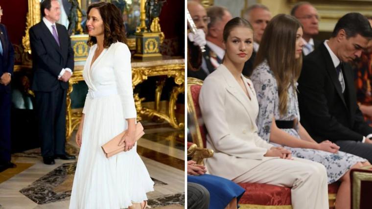 A la izquierda, Isabel Díaz Ayuso. A la derecha, la Princesa Leonor