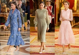 Todos los vestidos de la Reina Letizia en el Día de la Hispanidad