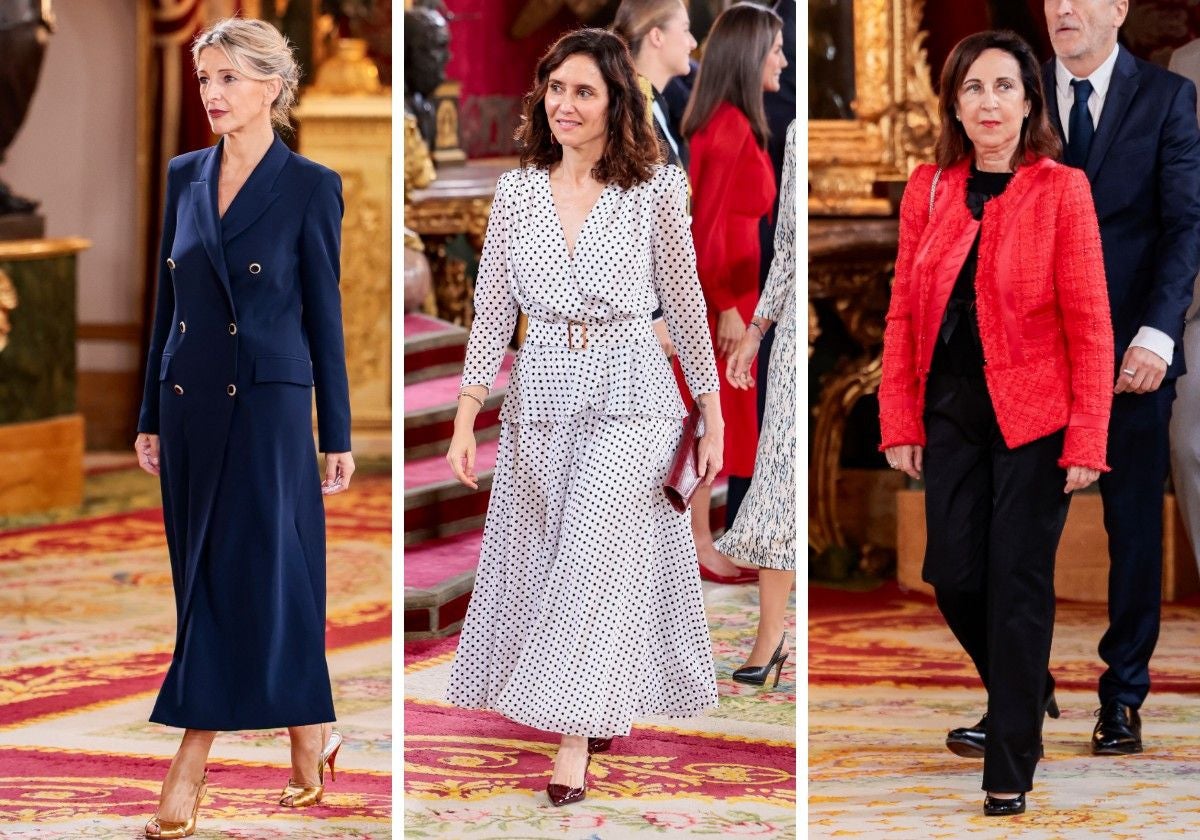 Durante la recepción en el Palacio Real tras el desfile de las Fuerzas Armadas