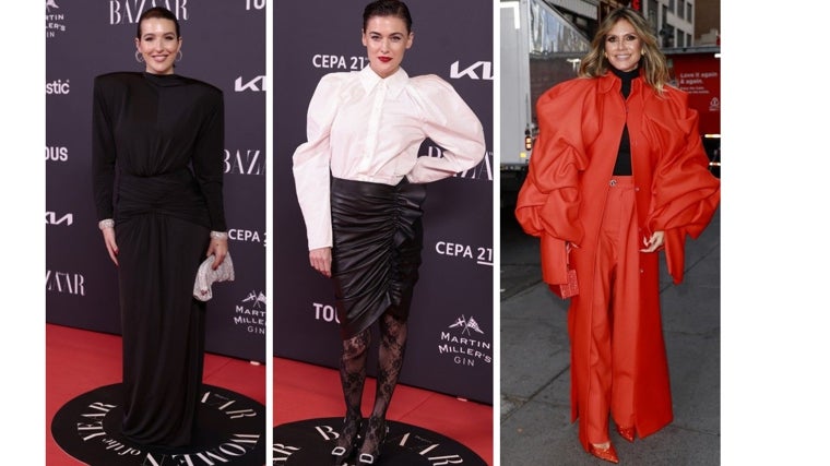 Marta Nieto viste un modelo de Nina Ricci, Alba Díaz, un Victoria Collection y Heidi Klum demuestra que hay que tener mucho cuidado al vestir prendas voluminosas