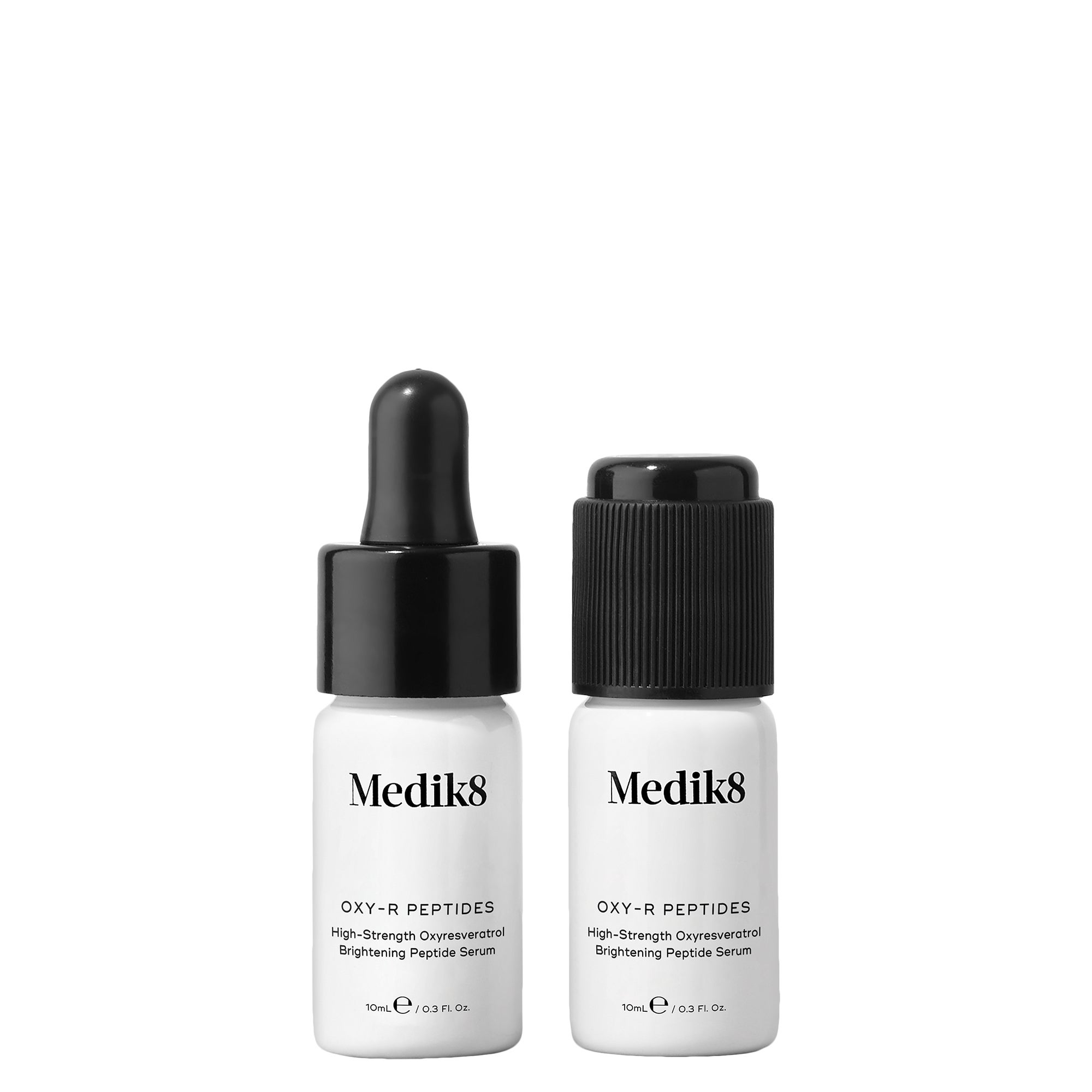 Oxy-R Peptides, de Medik8 (89 euros). Suero iluminador con péptidos y Oxyresveratrol que combate la hiperpigmentación, manchas de edad y marcas post-imperfección. Su innovador sistema de estabilización patentado asegura una potencia constante, mejorando el tono y la luminosidad de la piel.