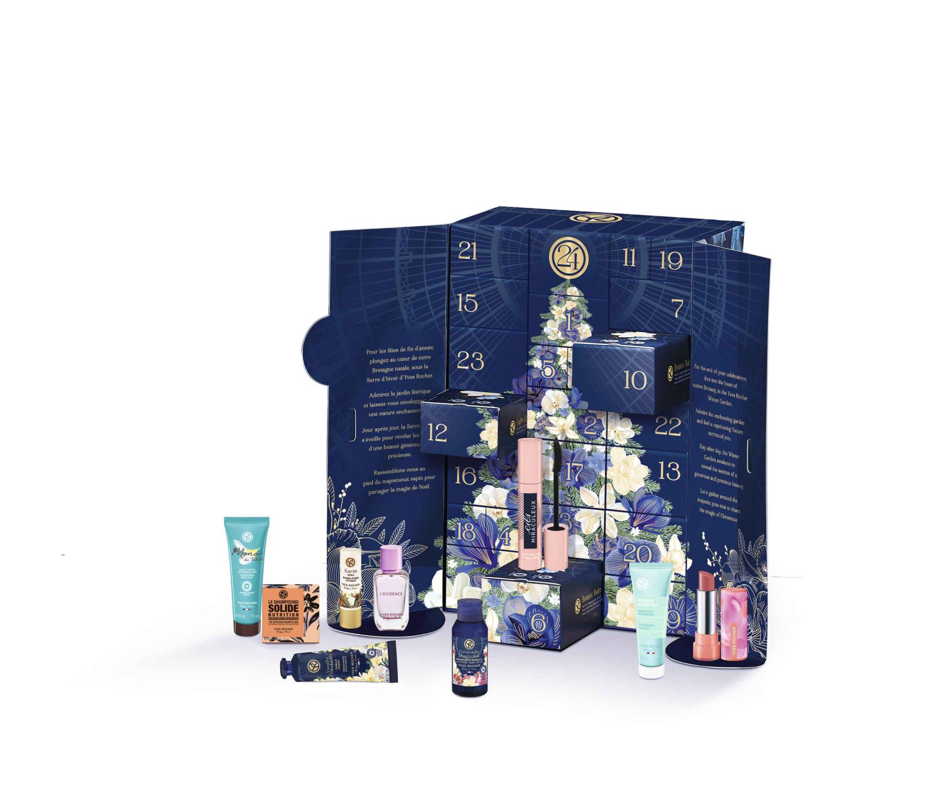 Calendario de adviento el Árbol de los Tesoros de Yves Rocher (54,95 euros). Un cofre inspirado en la naturaleza, el ADN de la firma, que esconde 24 sorpresas: los mejores tratamientos faciales, cremas corporales, productos de baño y cabello, perfumes y productos de maquillaje.