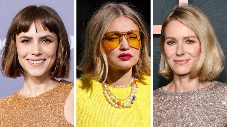 Aura Garrido, Gigi Hadid y Naomi Watts con el corte bob en diferentes versiones.