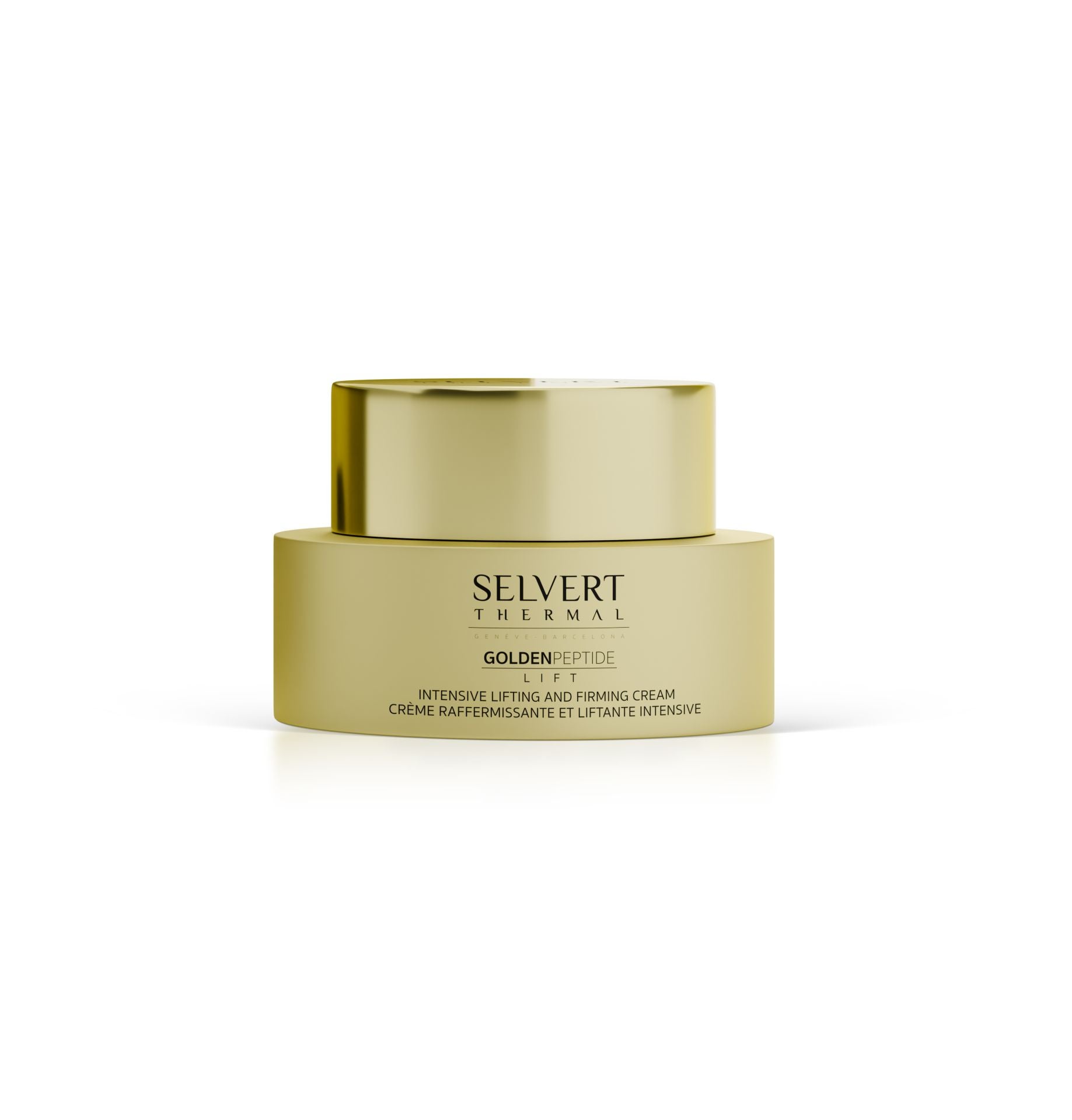 Intensive Lifting & Firming Cream Golden Peptide Lift de Selvert Thermal (130 euros, 50 ml). Crema antiedad con péptidos, oro puro y orquídea negra que alisa la piel y atenúa las arrugas, para un rostro más firme y radiante. Esta gama, que celebra el 50 aniversario de la firma, cuenta con tres exclusivas tecnologías que actúan a nivel celular para un cuidado supremo de la piel del rostro.