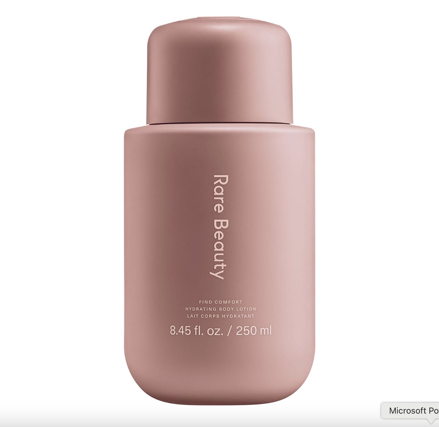 Loción hidratante para el cuerpo de Rare Beauty (de 35 a 17 euros, solo en Sephora). Con un aroma reconfortante, y una fórmula con vitaminas y activos como la niacinamida, que hidratan e iluminan la piel. 