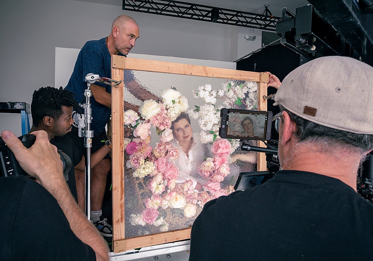 Isabella Rosellini en una de las sesiones de fotos