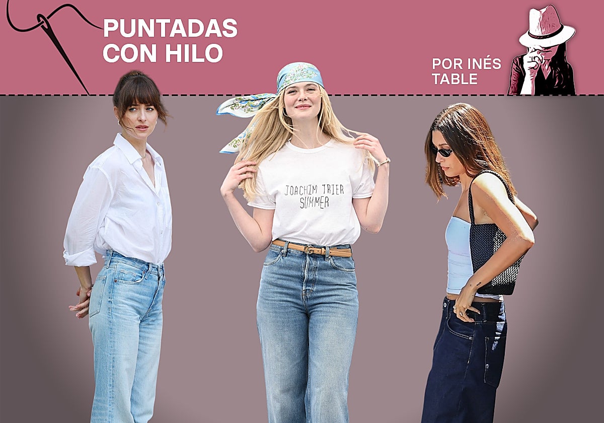 Dakota Johnson, Elle Fanning y Hailey Bieber, estilo minimal y con vaqueros