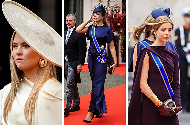 Las tres jóvenes en el acto de inauguración del año parlamentario
