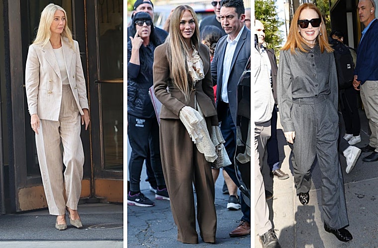 Gwyneth Paltrow, impecable, mientras que JLO aparece con un conjunto muy poco práctico, y Julianne Moore enseña a formalizar la camisa como si fuera un traje.