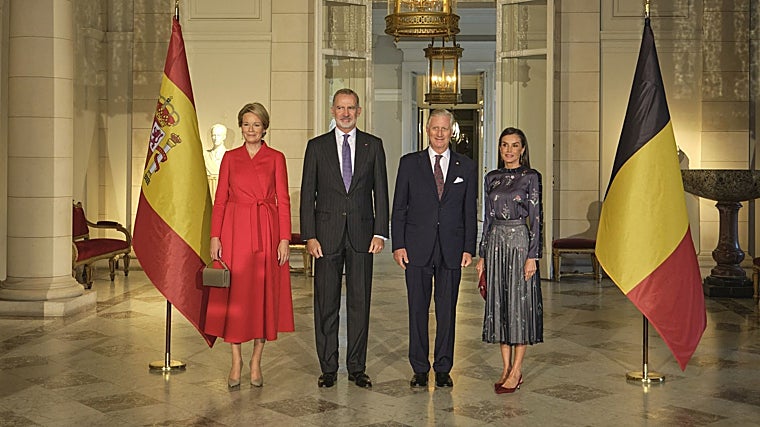 Los Reyes de España y los de Bélgica.